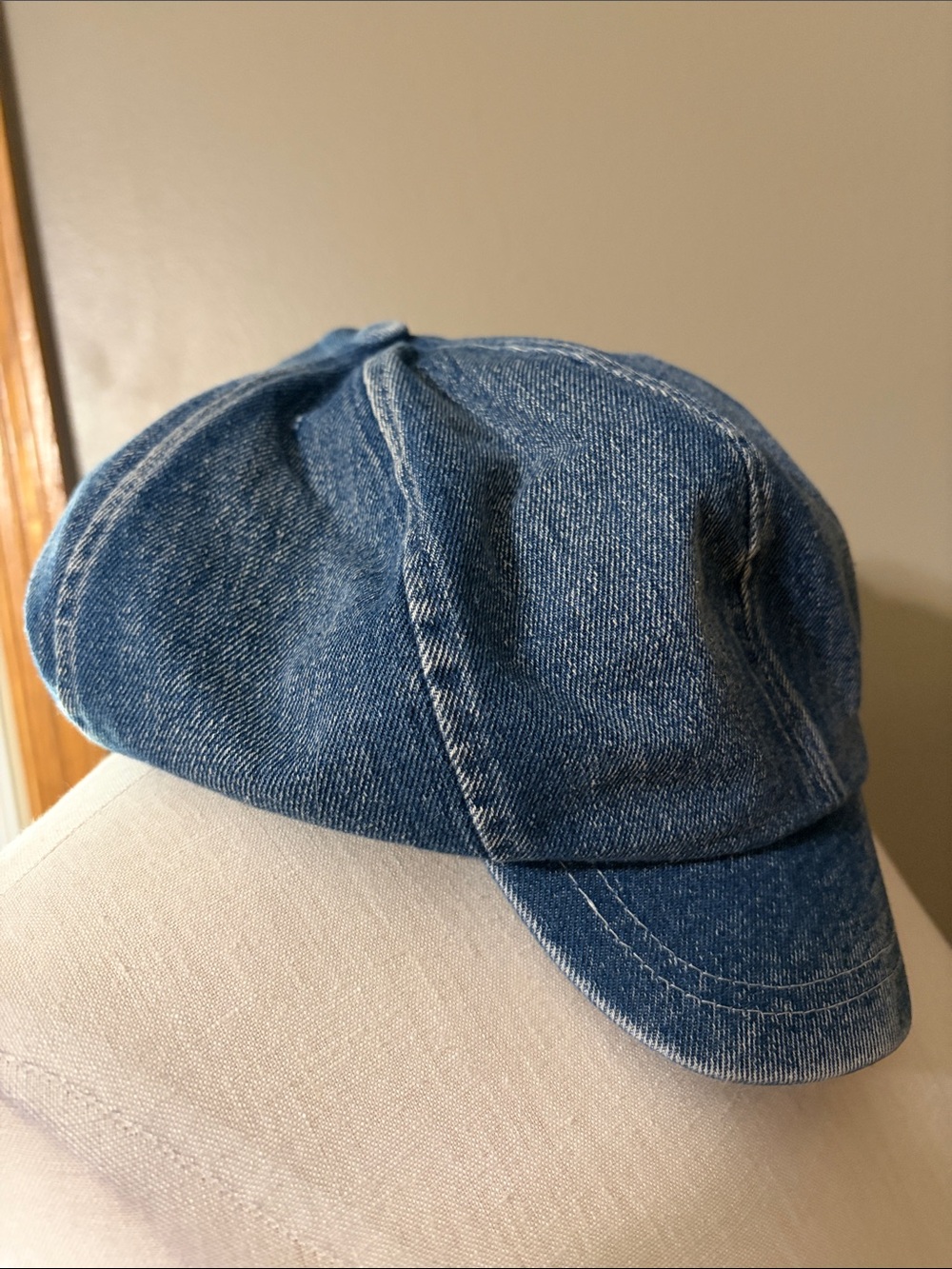 Cara Park slouchy Denim Newsboy Cap - Picture 6 of 9